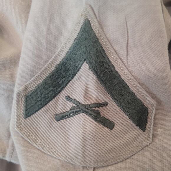 Korean War Era Military Lance Corporal Khaki Service Shirt, S/S, Small, 14½ Neck - Picture 6 of 8